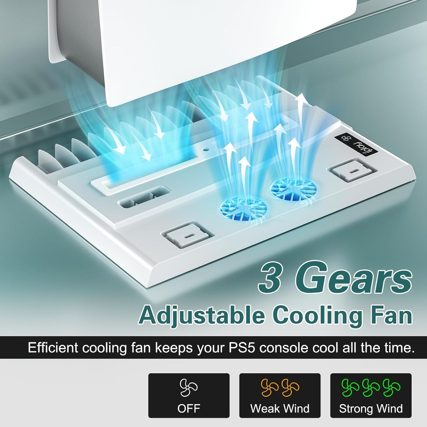 BASE VERTICAL + VENTILADOR PARA PS5