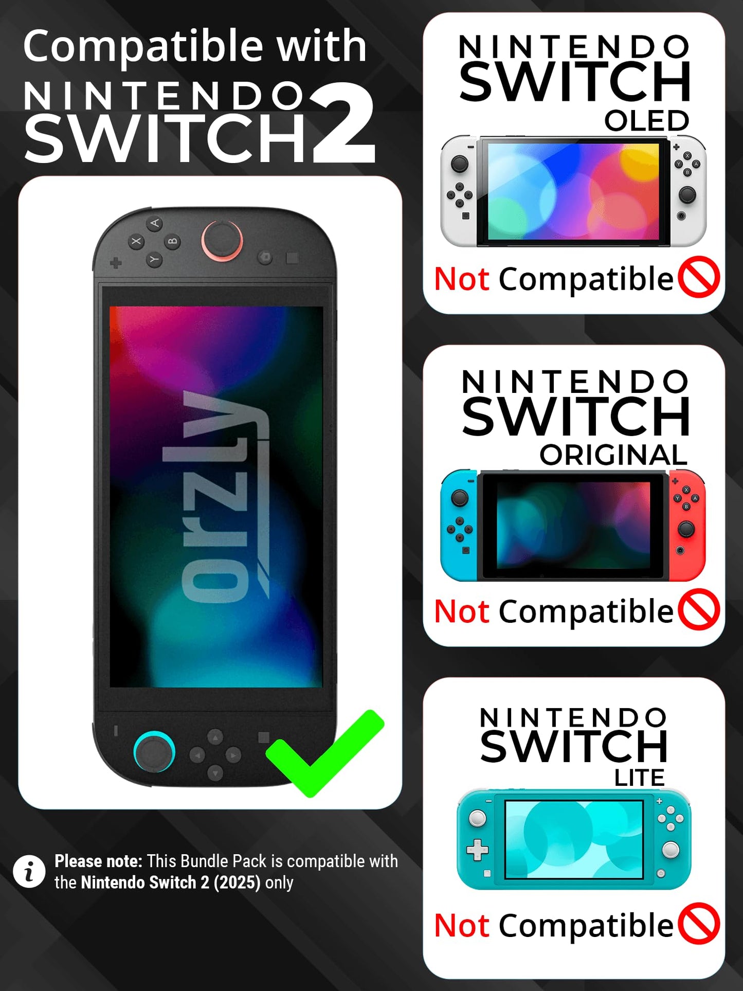 Orzly Accessories Bundle Carry Case & Screen Protector for Nintendo Switch 2 Orzly