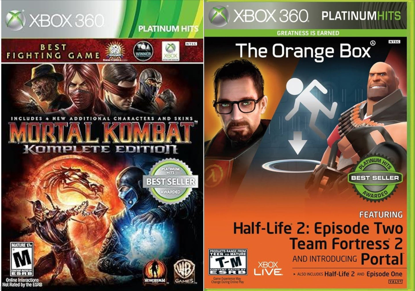 THE ORANGE BOX + MORTAL KOMBAT 9 XBOX EASY GAMES