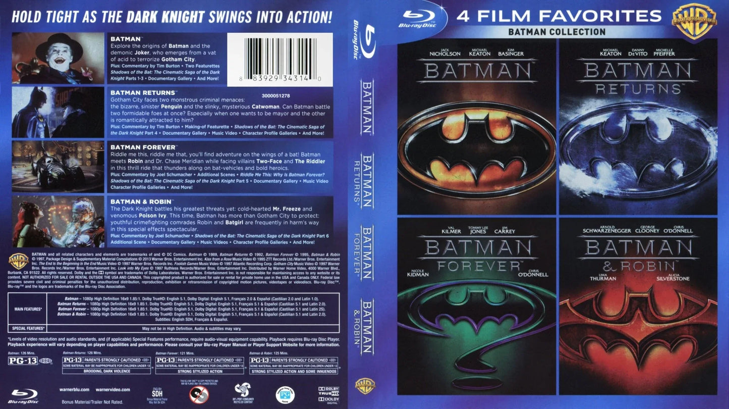 BATMAN 4 FILM COLLECTION BLU-RAY easy games