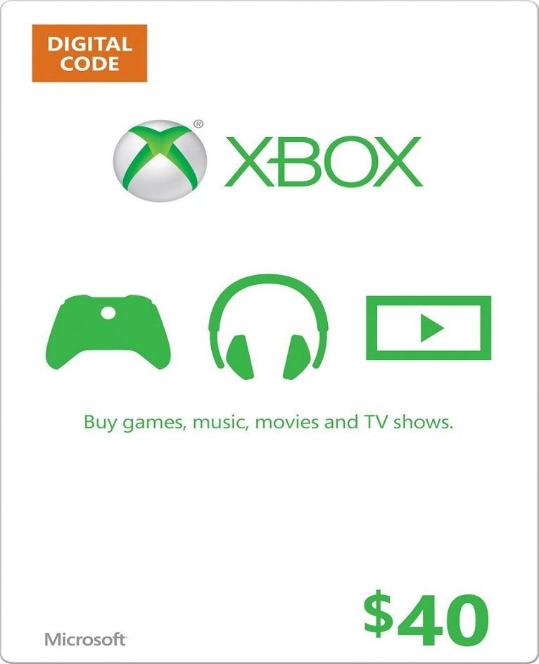 MICROSOFT XBOX GIFT CARD DIGITAL $10 a $100 Xbox360-XboxOne $40