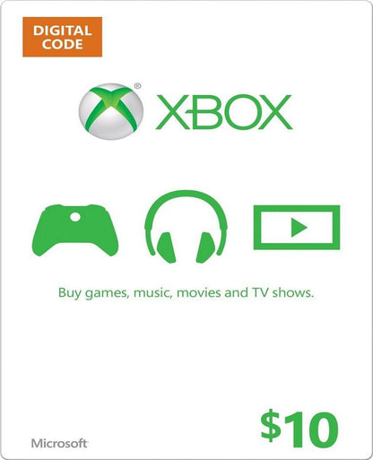 MICROSOFT XBOX GIFT CARD DIGITAL $10 a $100 Xbox360-XboxOne $10