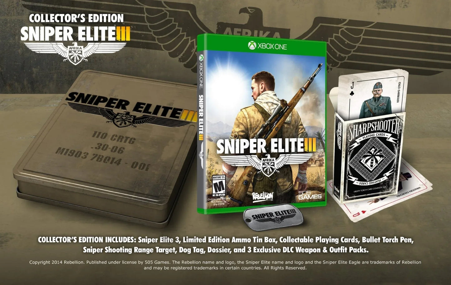 SNIPER ELITE 3 COLLECRORS XBOX easy video game