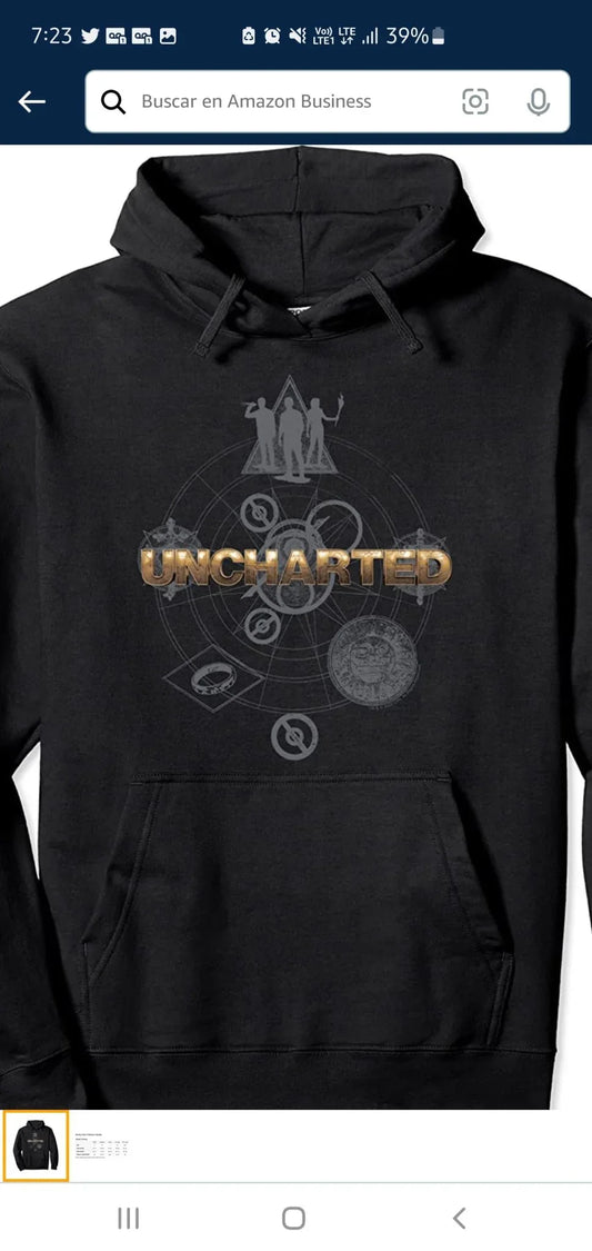 SUDADERA UNCHARTED CON CAPUCHA easy video game