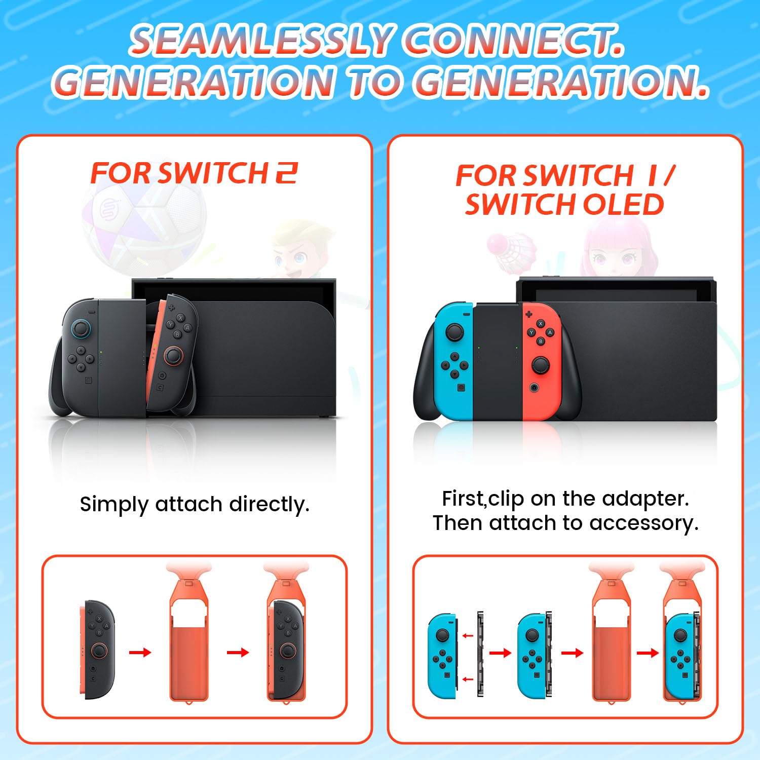 12-in-1 Switch Sports Accessories Bundle for Switch 1/2/OLED CODOGOY