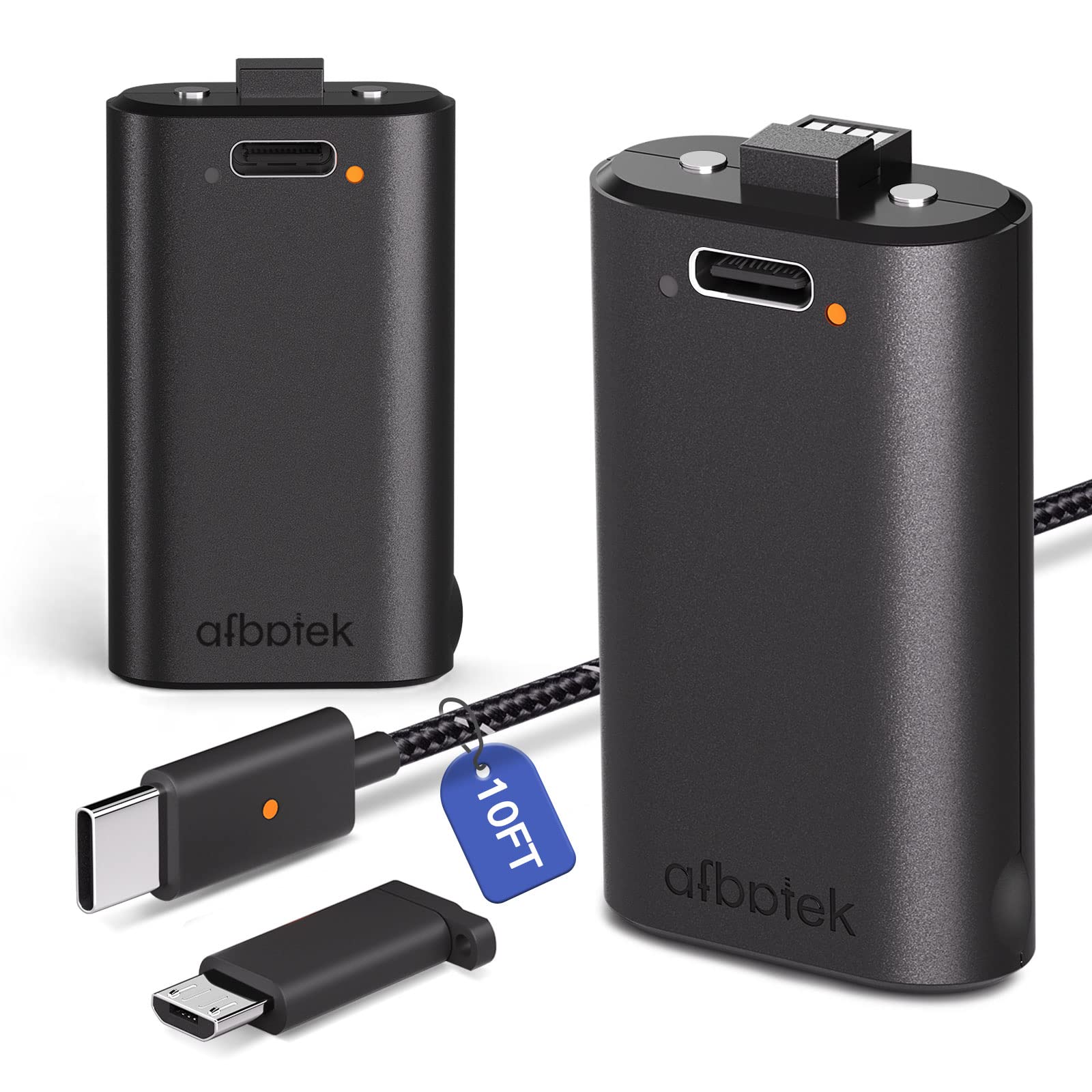 2 Pack Xbox Rechargeable Battery Pack, Xbox Series X Play & Charge Kit 1400mAh - EASY GAMES