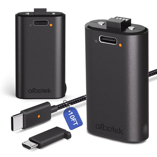 2 Pack Xbox Rechargeable Battery Pack, Xbox Series X Play & Charge Kit 1400mAh - EASY GAMES