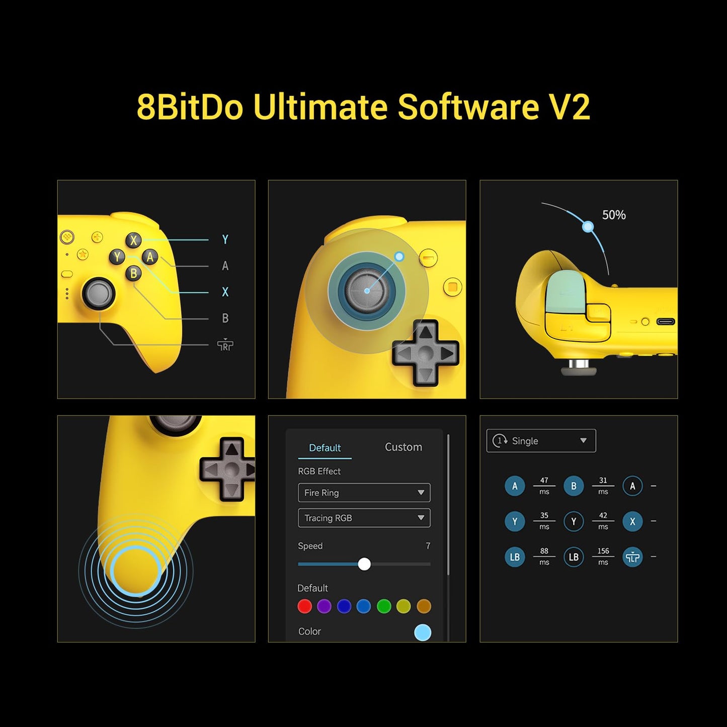 8BitDo Ultimate 2 Bluetooth Controller for Switch 1 y 2 AKNES