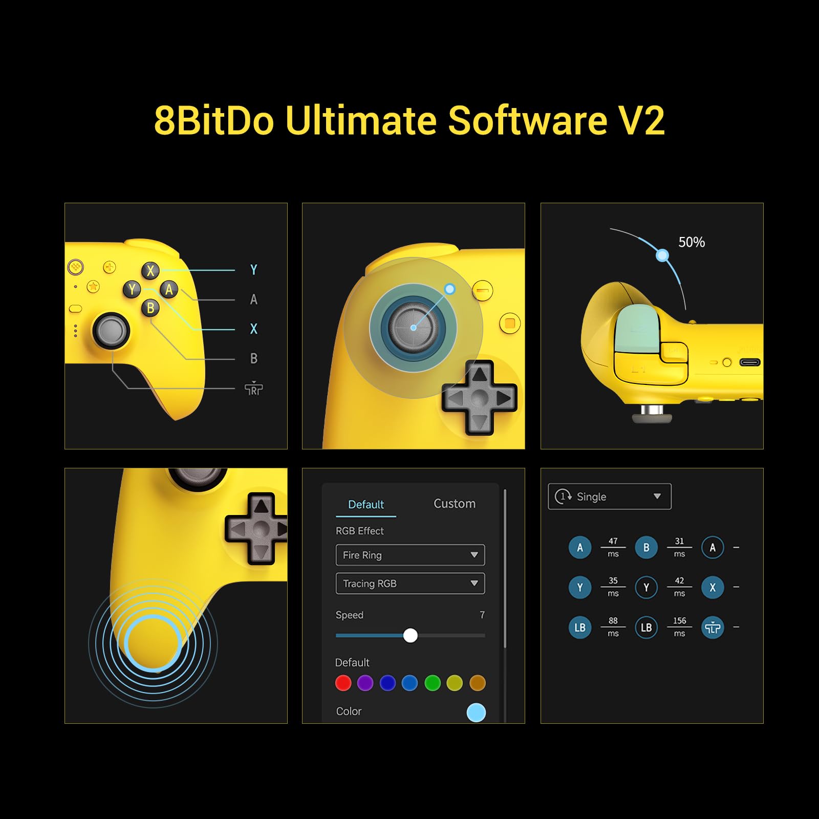 8BitDo Ultimate 2 Bluetooth Controller for Switch 1 y 2 AKNES