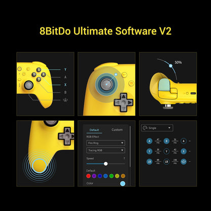 8BitDo Ultimate 2 Bluetooth Controller for Switch 1 y 2 AKNES