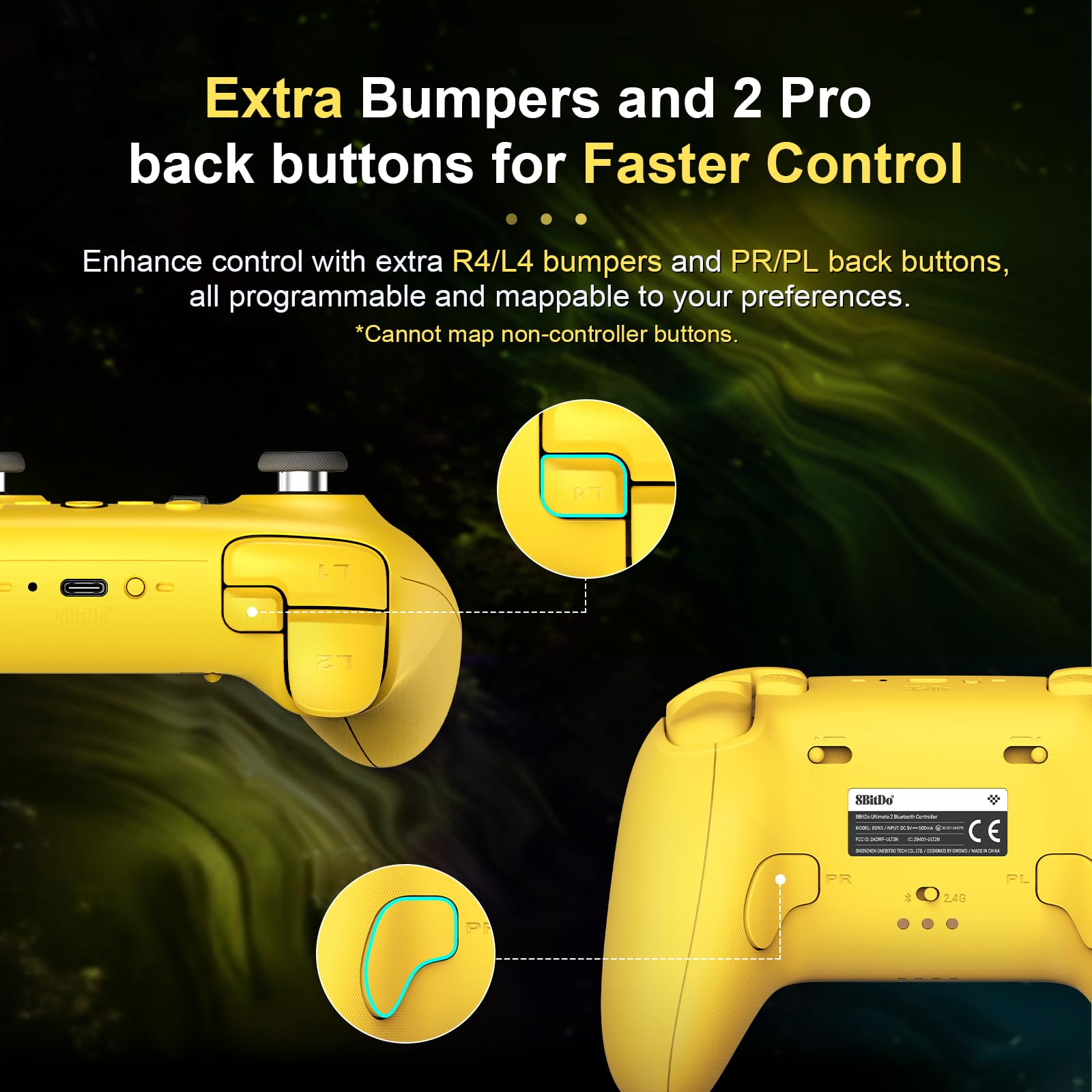 8BitDo Ultimate 2 Bluetooth Controller for Switch 1 y 2 AKNES