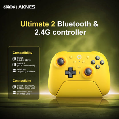 8BitDo Ultimate 2 Bluetooth Controller for Switch 1 y 2 AKNES