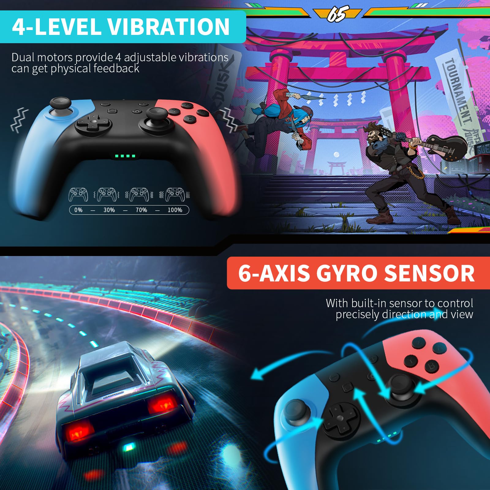 AceGamer 2 Pack Wireless Controller for Nintendo Switch/Lite/OLED AceGamer