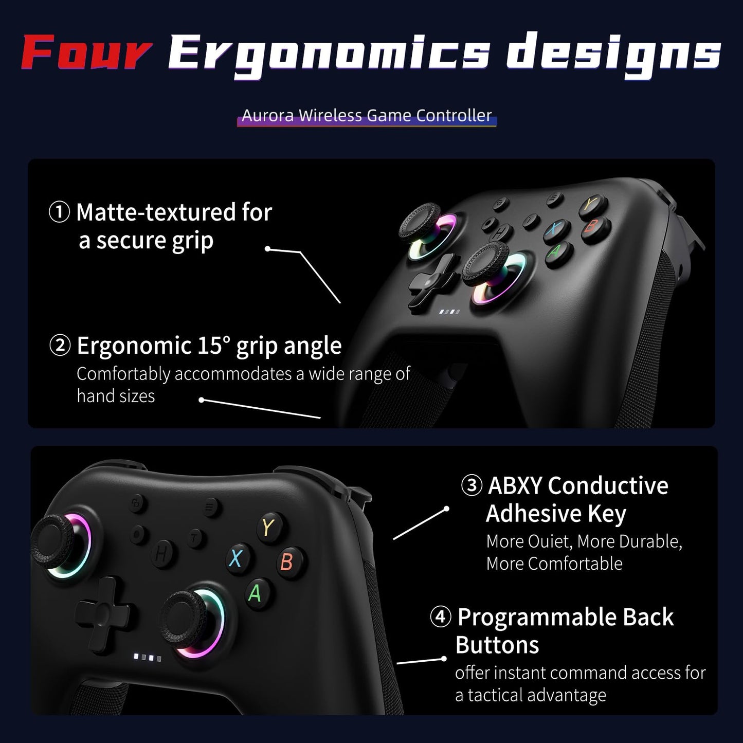 AceGamer Aurora II Wireless Bluetooth Controller PC/Android/iOS/Switch 1 y 2 AceGamer
