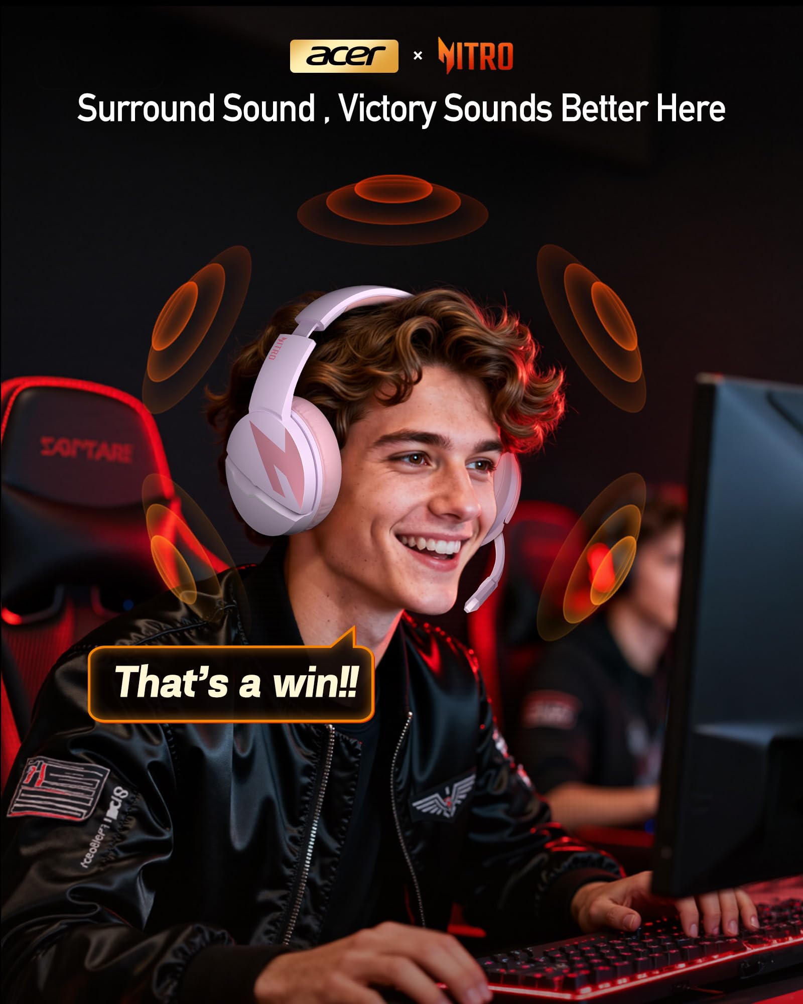 acer Wireless Gaming Headset, PS5 Headset with 2.4GHz for Ps5, Ps4, PC, Switch, Bluetooth Acer