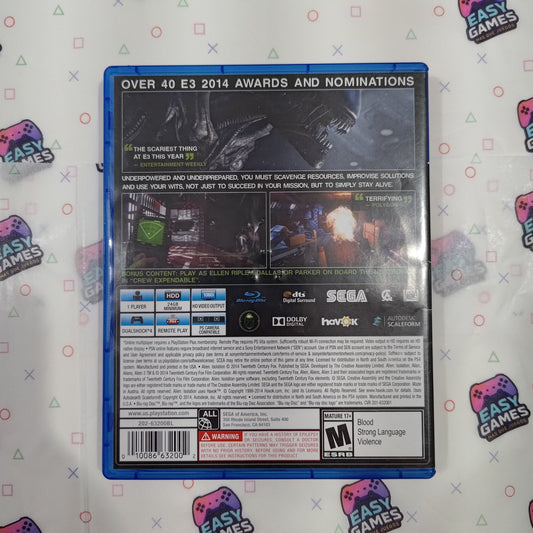 ALIEN ISOLATION PS4 easy video game