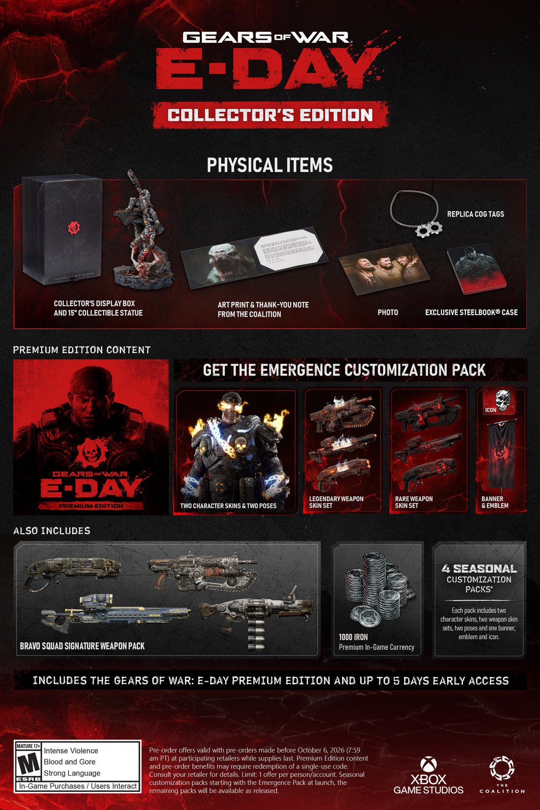 GEARS OF WAR E-DAY COLLECTOR'S EDITION XBOX SERIES X - EASY GAMES