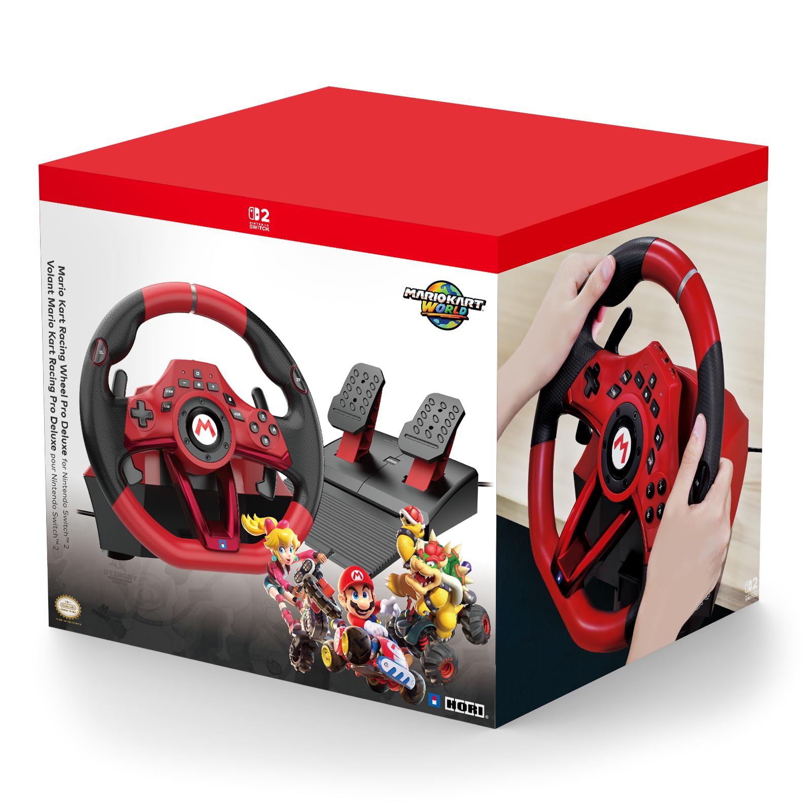 HORI Mario Kart Racing Wheel Pro Deluxe for Switch 2 - Officially Licensed By Nintendo HORI