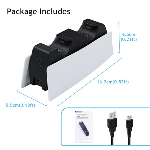 Mcbazel Dual Charger for PS5, Fast Charging Station Dock USB Type C Mcbazel