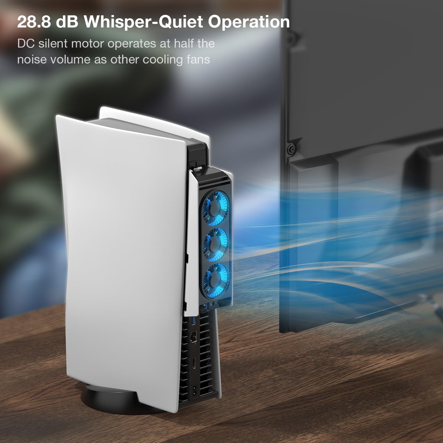 MEQI PS5 Cooling Fan, MEQI PS5 Accessories Upgraded Quiet Cooler Fan with LED Light & USB 3.0 - EASY GAMES