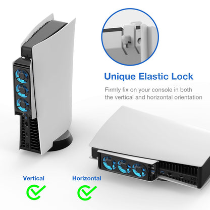 MEQI PS5 Cooling Fan, MEQI PS5 Accessories Upgraded Quiet Cooler Fan with LED Light & USB 3.0 - EASY GAMES