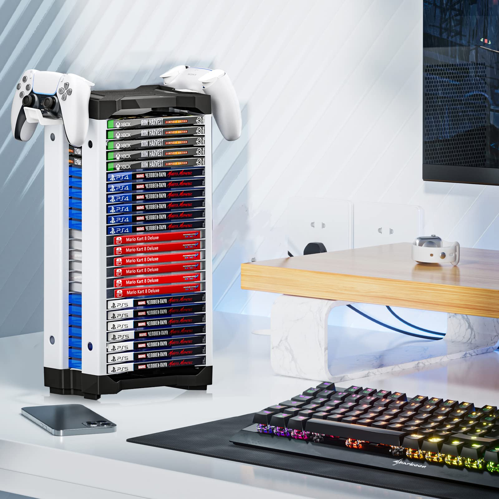 Nargos Video Game Storage for PS5/PS4/PS3/PS2/Xbox/Wii/Switch Nargos