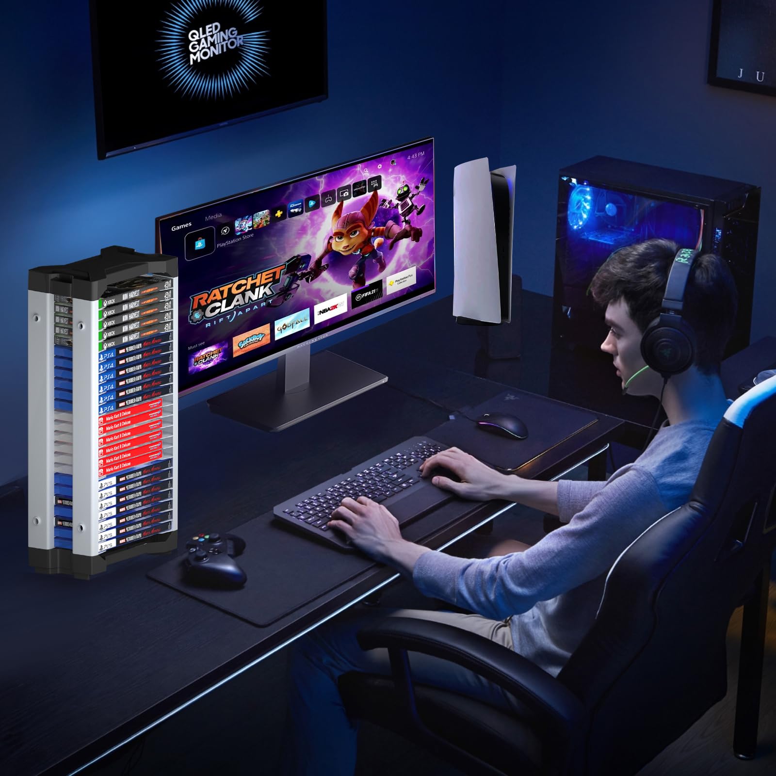 Nargos Video Game Storage for PS5/PS4/PS3/PS2/Xbox/Wii/Switch Nargos
