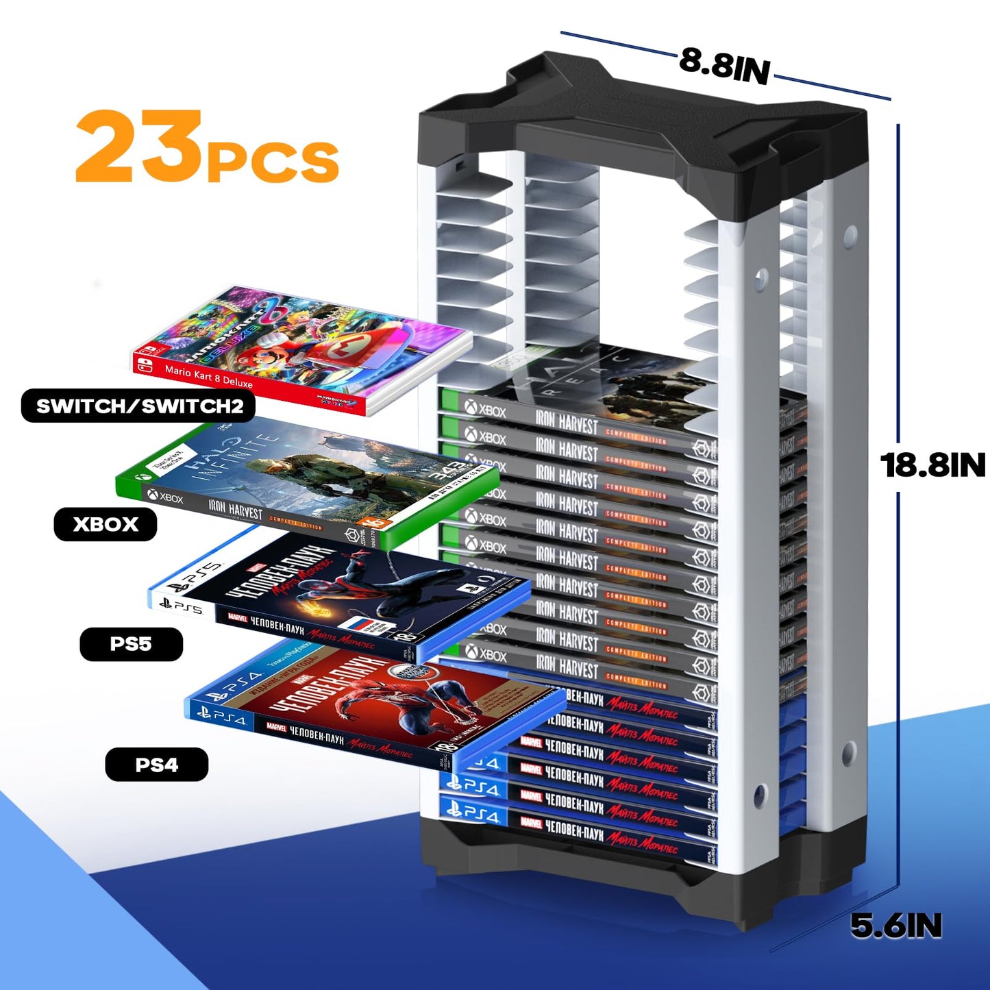 Nargos Video Game Storage for PS5/PS4/PS3/PS2/Xbox/Wii/Switch Nargos