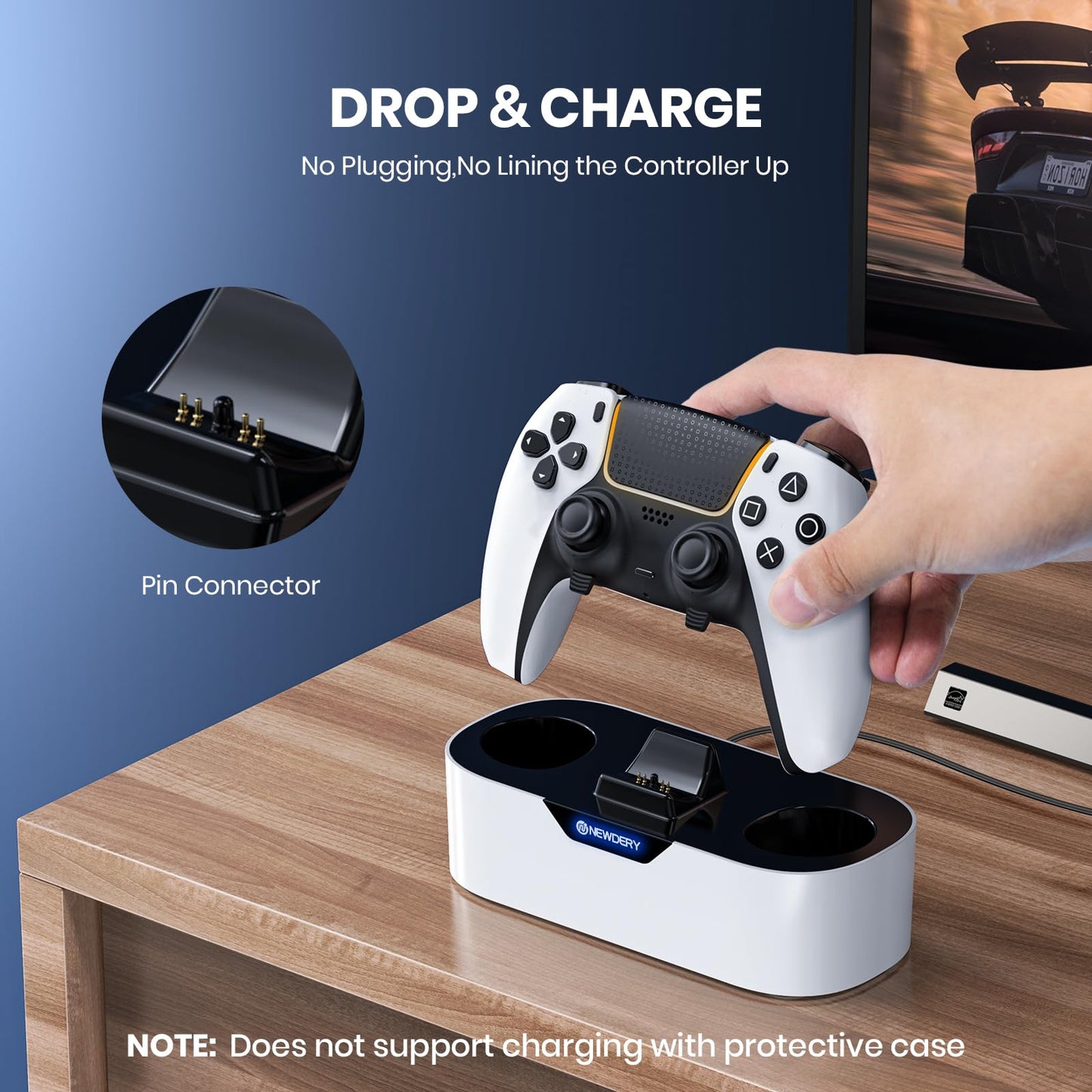 NEWDERY Controller Charger Station, Fast Charging Dock for PS5 NEWDERY