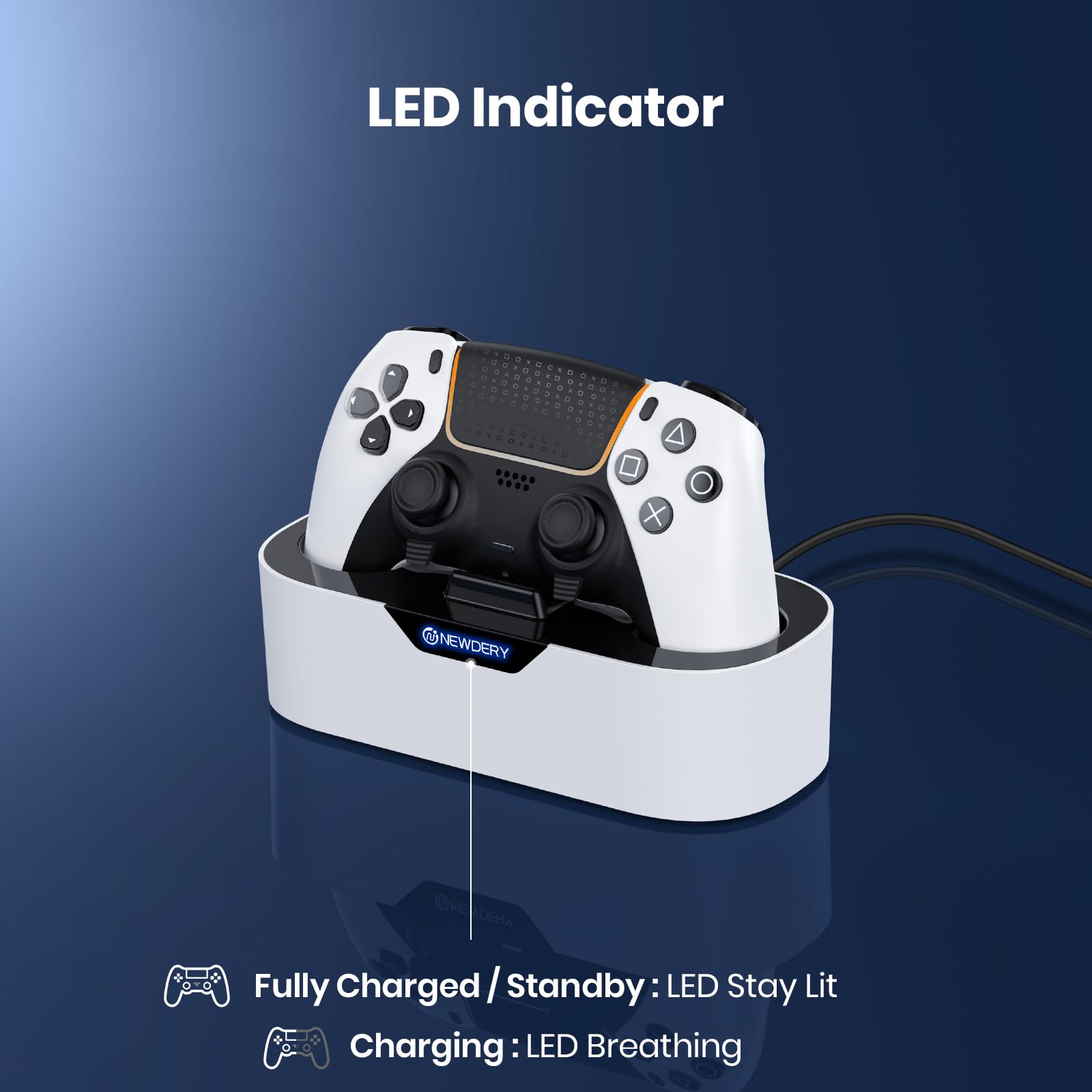 NEWDERY Controller Charger Station, Fast Charging Dock for PS5 NEWDERY