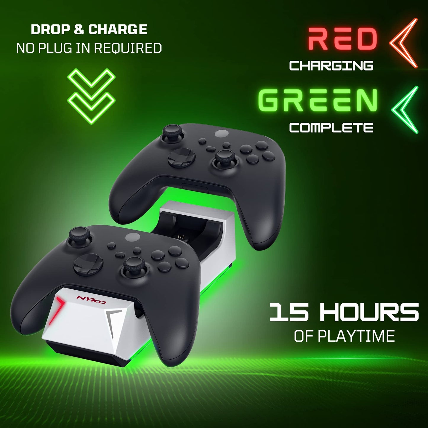 Nyko Charging Station for Xbox Series XS & Charge Base for 2 Controllers Nyko