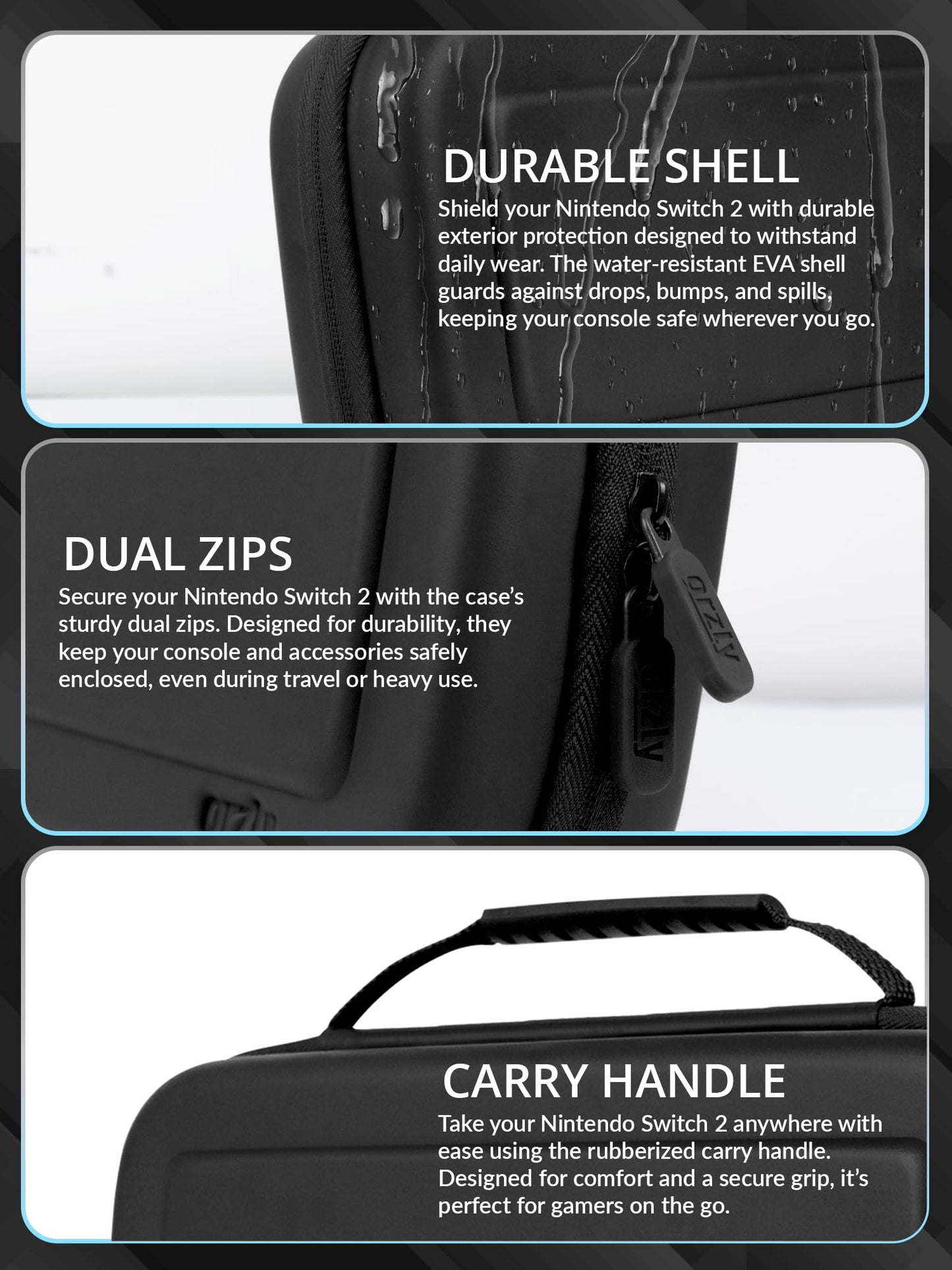Orzly Accessories Bundle Carry Case & Screen Protector for Nintendo Switch 2 Orzly