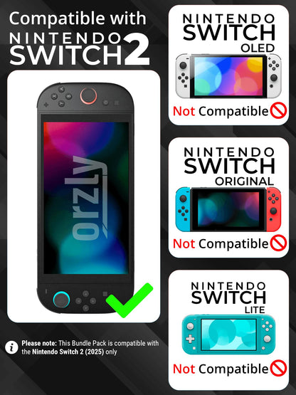 Orzly Accessories Bundle Carry Case & Screen Protector for Nintendo Switch 2 Orzly