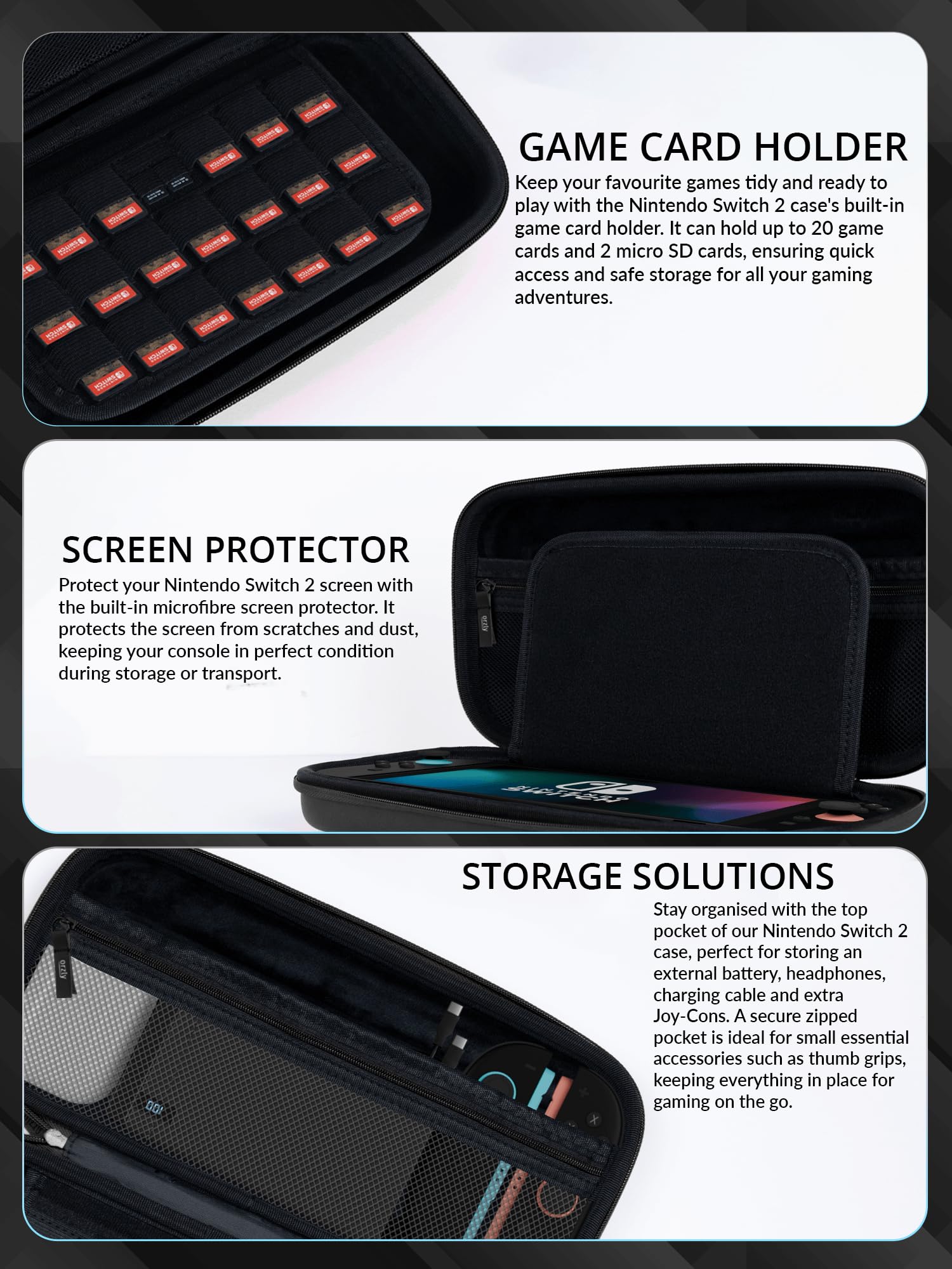 Orzly Accessories Bundle Carry Case & Screen Protector for Nintendo Switch 2 Orzly