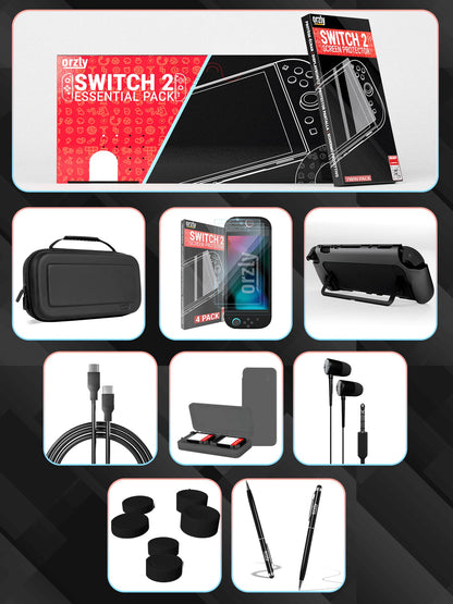Orzly Accessories Bundle Carry Case & Screen Protector for Nintendo Switch 2 Orzly