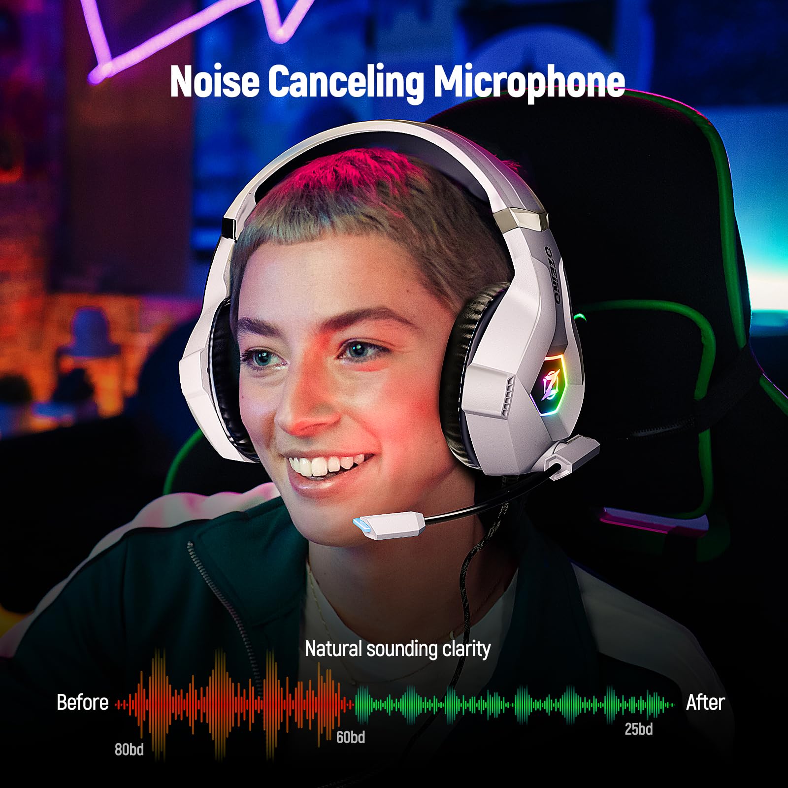 Ozeino Gaming Headset for PC, Ps4, Ps5, Xbox Headset with 7.1 Surround Sound Ozeino