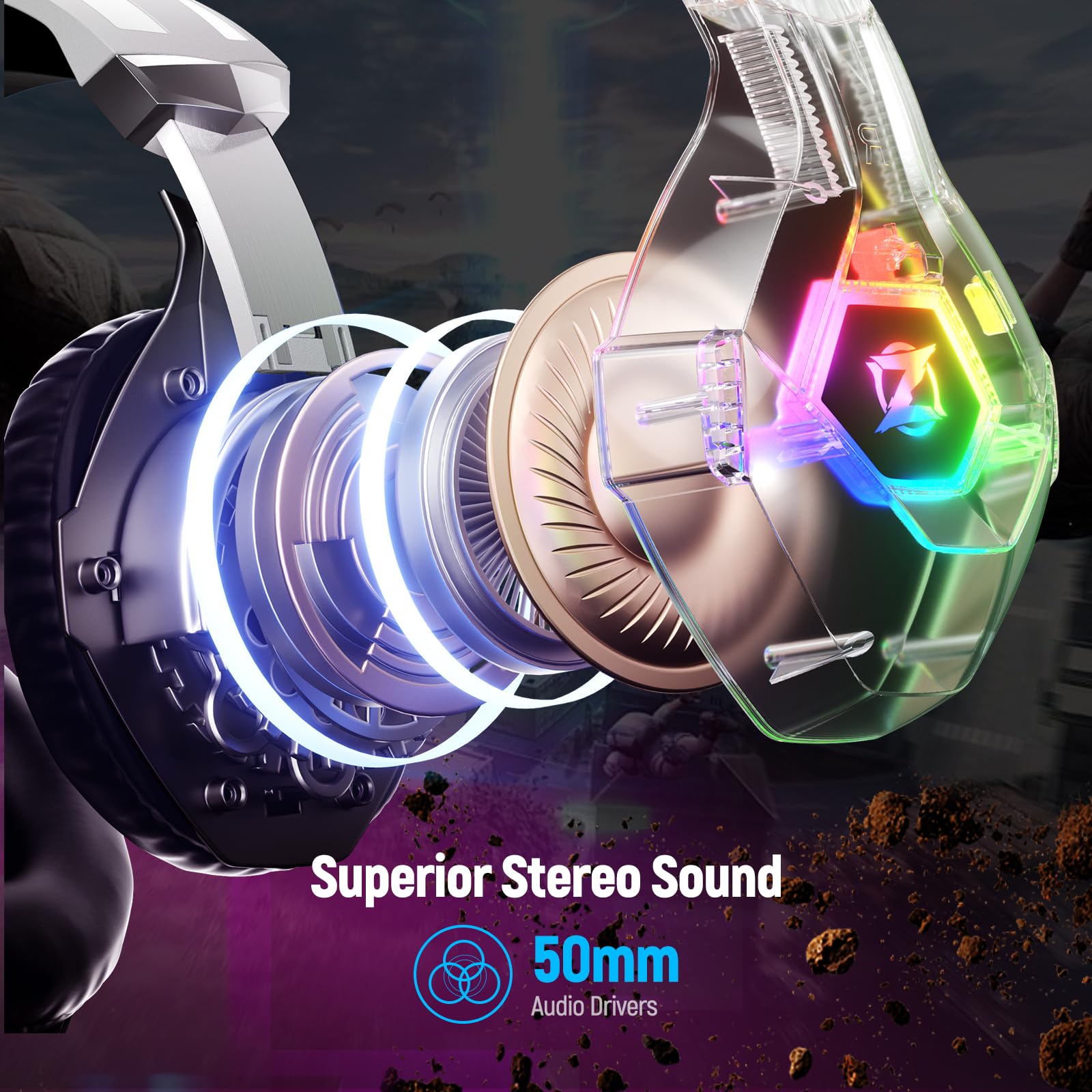 Ozeino Gaming Headset for PC, Ps4, Ps5, Xbox Headset with 7.1 Surround Sound Ozeino