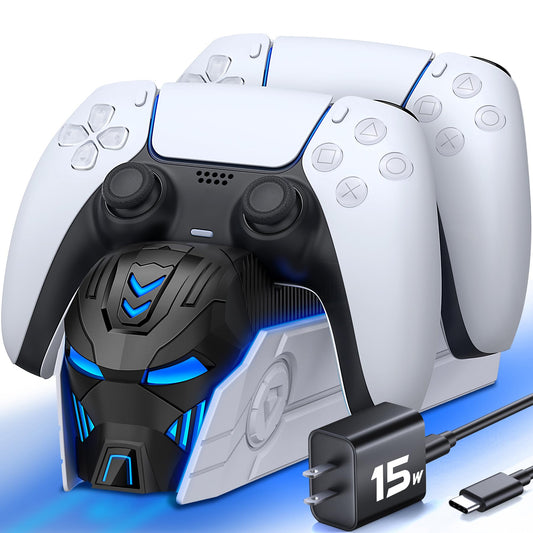 PS5 Controller Charger with Fast Charging AC Adapter, Dual Controller Charging - EASY GAMES