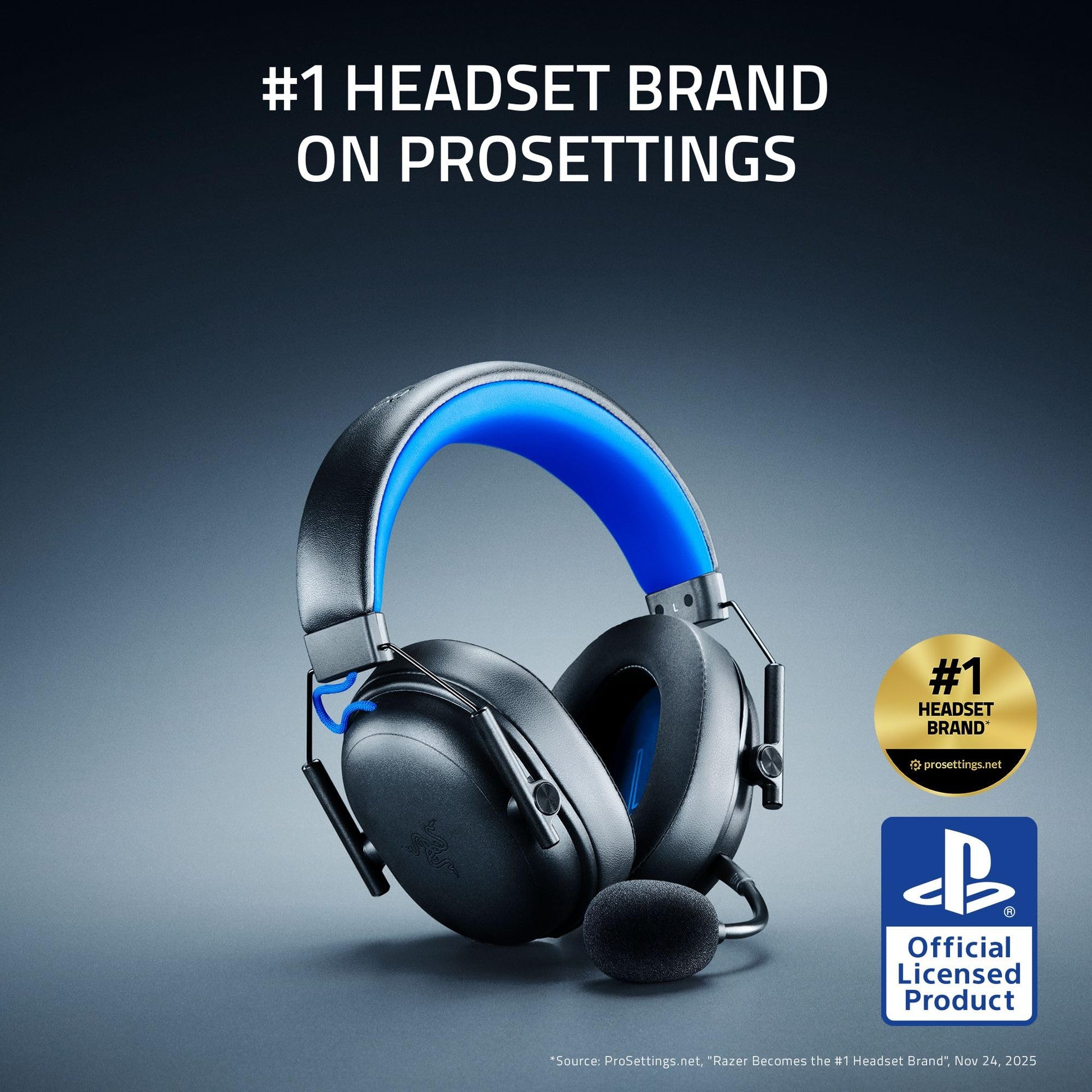 Razer BlackShark V3 X HyperSpeed Wireless Gaming Headset for PS5: 50mm Drivers - Cardioid Mic - 2.4 GHz, Bluetooth - Works with PC, Mac, Nintendo Switch, Smartphone - Long Battery Life - Black - EASY GAMES