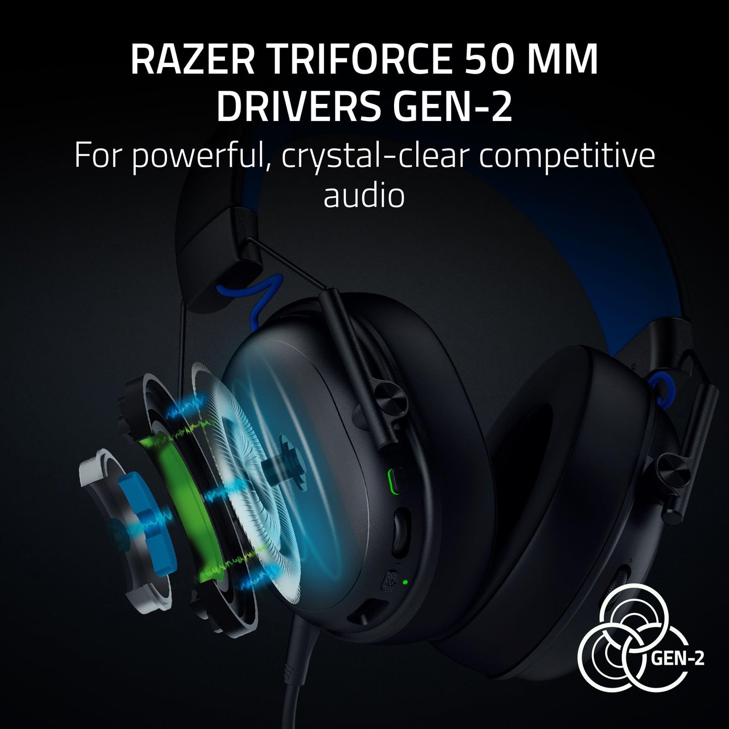 Razer BlackShark V3 X HyperSpeed Wireless Gaming Headset for PS5: 50mm Drivers - Cardioid Mic - 2.4 GHz, Bluetooth - Works with PC, Mac, Nintendo Switch, Smartphone - Long Battery Life - Black - EASY GAMES