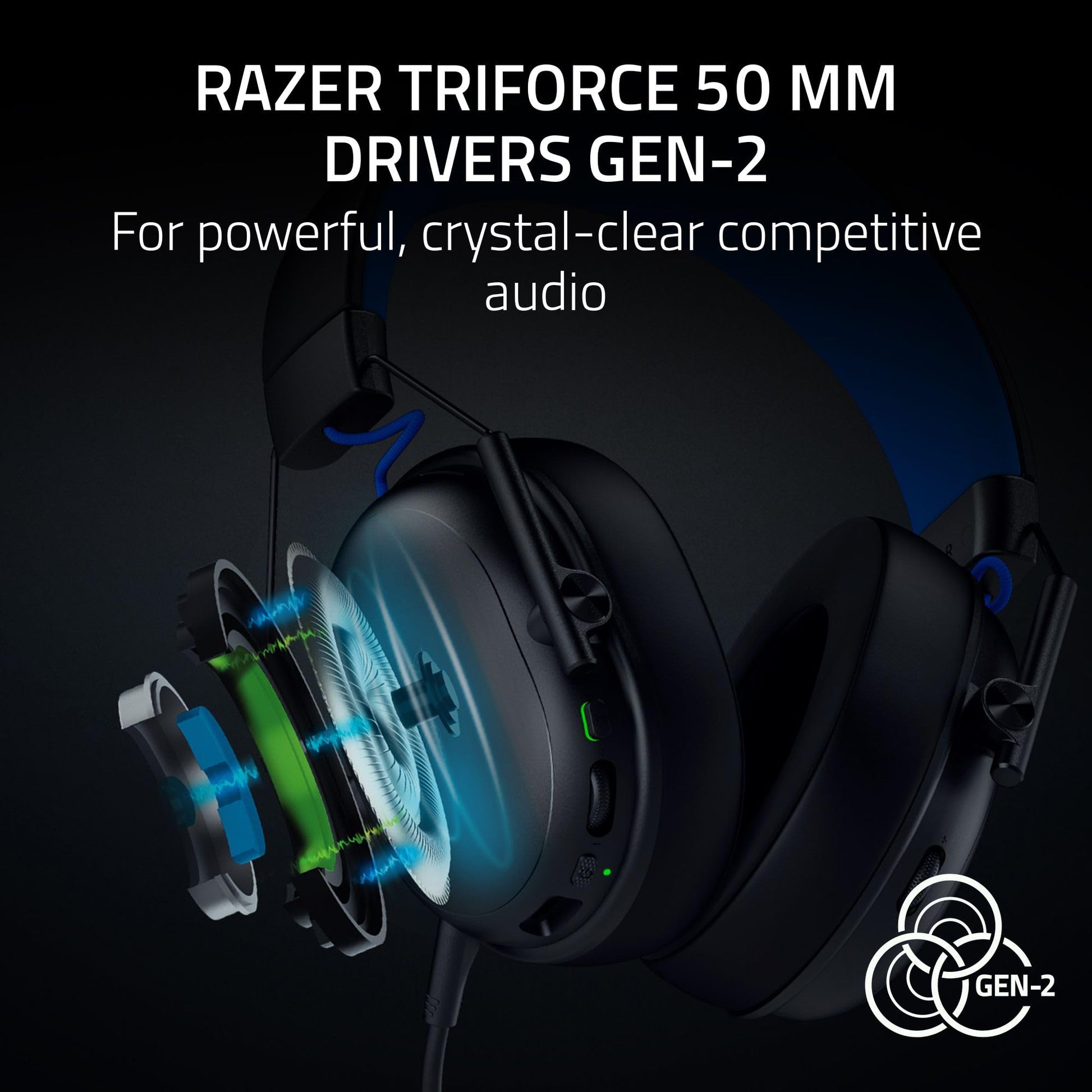 Razer BlackShark V3 X HyperSpeed Wireless Gaming Headset for PS5: 50mm Drivers - Cardioid Mic - 2.4 GHz, Bluetooth - Works with PC, Mac, Nintendo Switch, Smartphone - Long Battery Life - Black - EASY GAMES