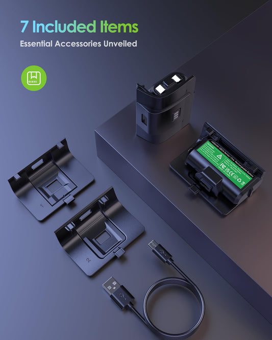 Rechargeable Xbox Controller Battery Pack, Play & Charge Kit for Xbox One/Xbox Series X|S - EASY GAMES
