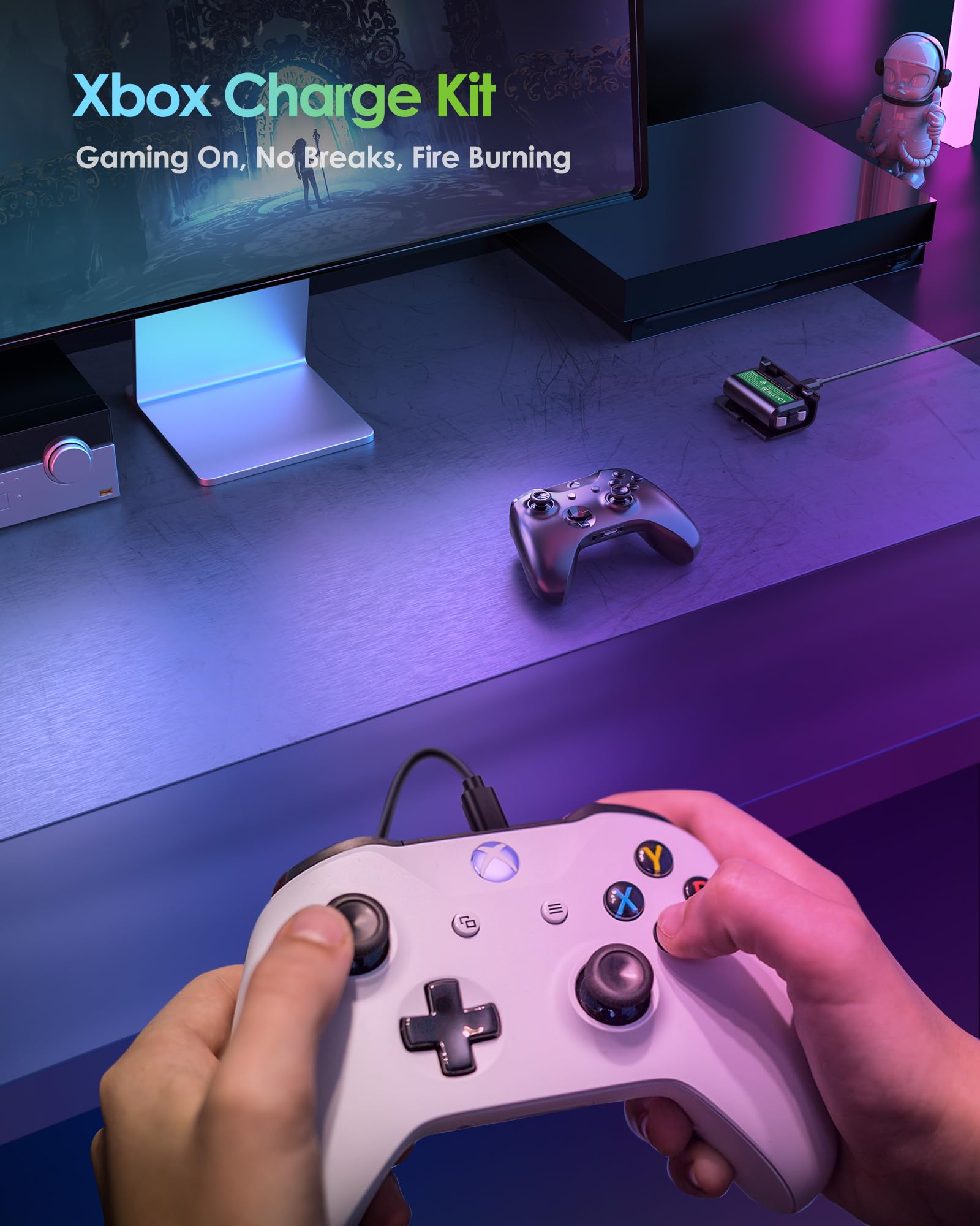 Rechargeable Xbox Controller Battery Pack, Play & Charge Kit for Xbox One/Xbox Series X|S 6amLifestyle