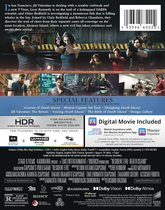 RESIDENT EVIL DEATH ISLAND BLU RAY 4K
