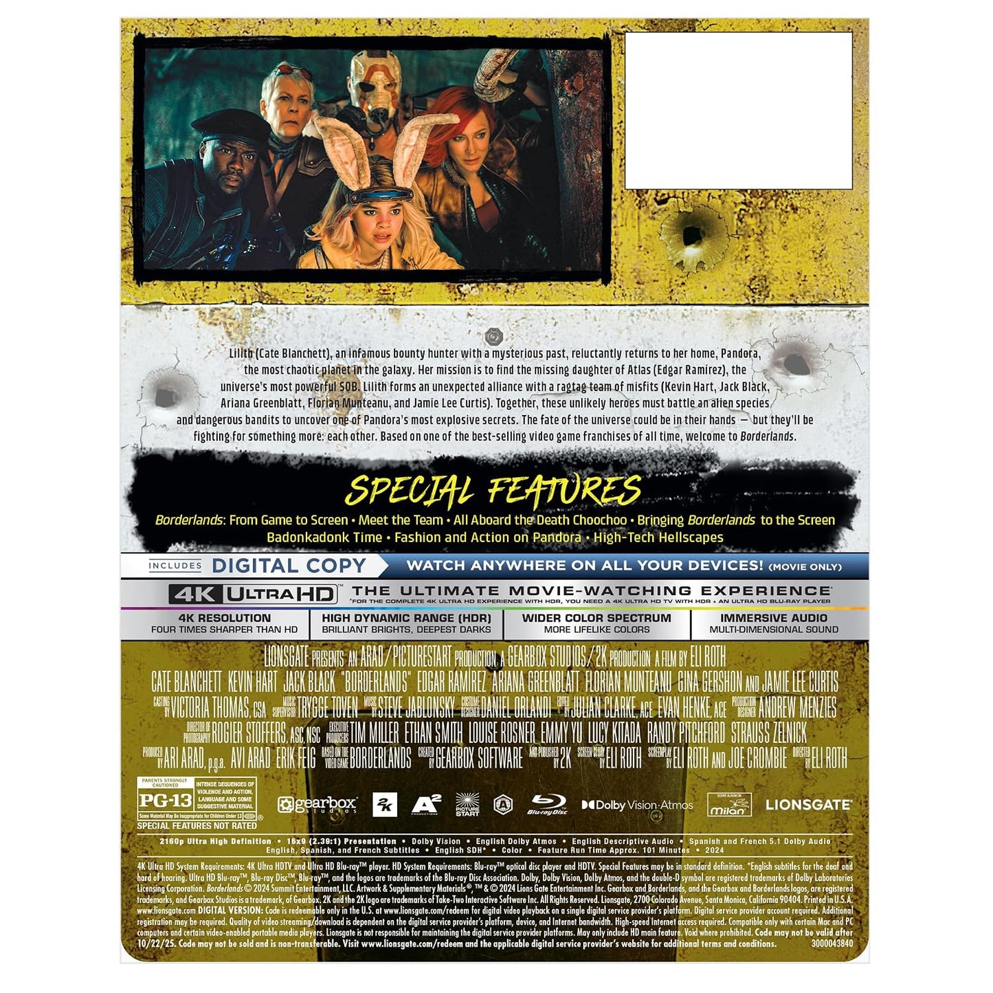 Borderlands - BLURAY, Digital, 4K ULTRA HD