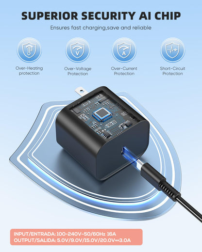 Switch 2 Charger - 60w AC Power Adapter for Nintendo 2/1, 5FT/1.5M UBC Cable, KOVA