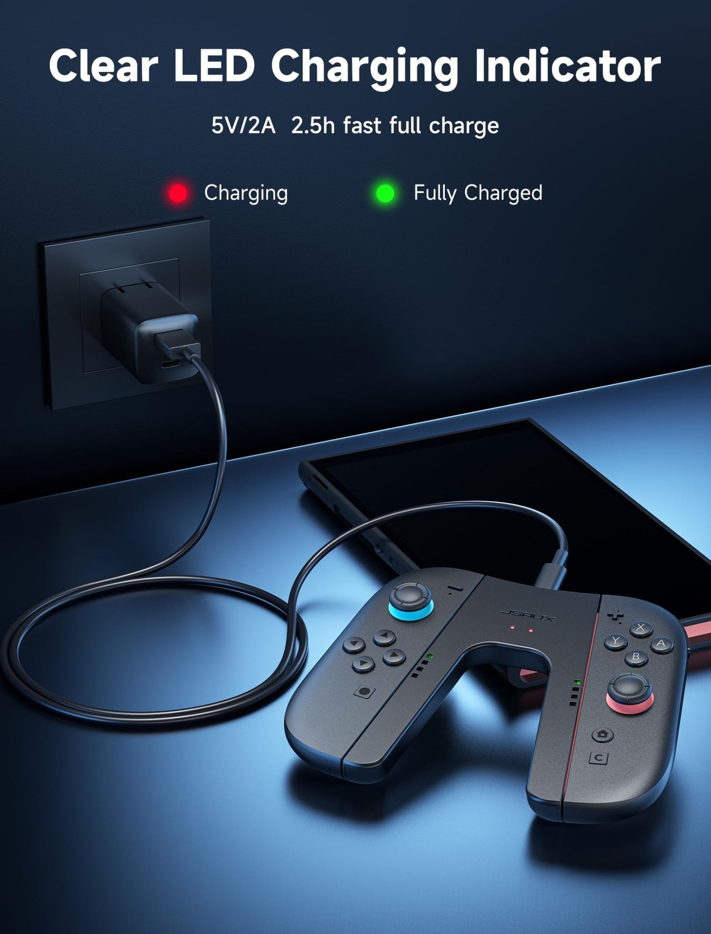 Switch 2 Charging Grip Magnetic, Controller for Switch 2 JoyPads JSAUX