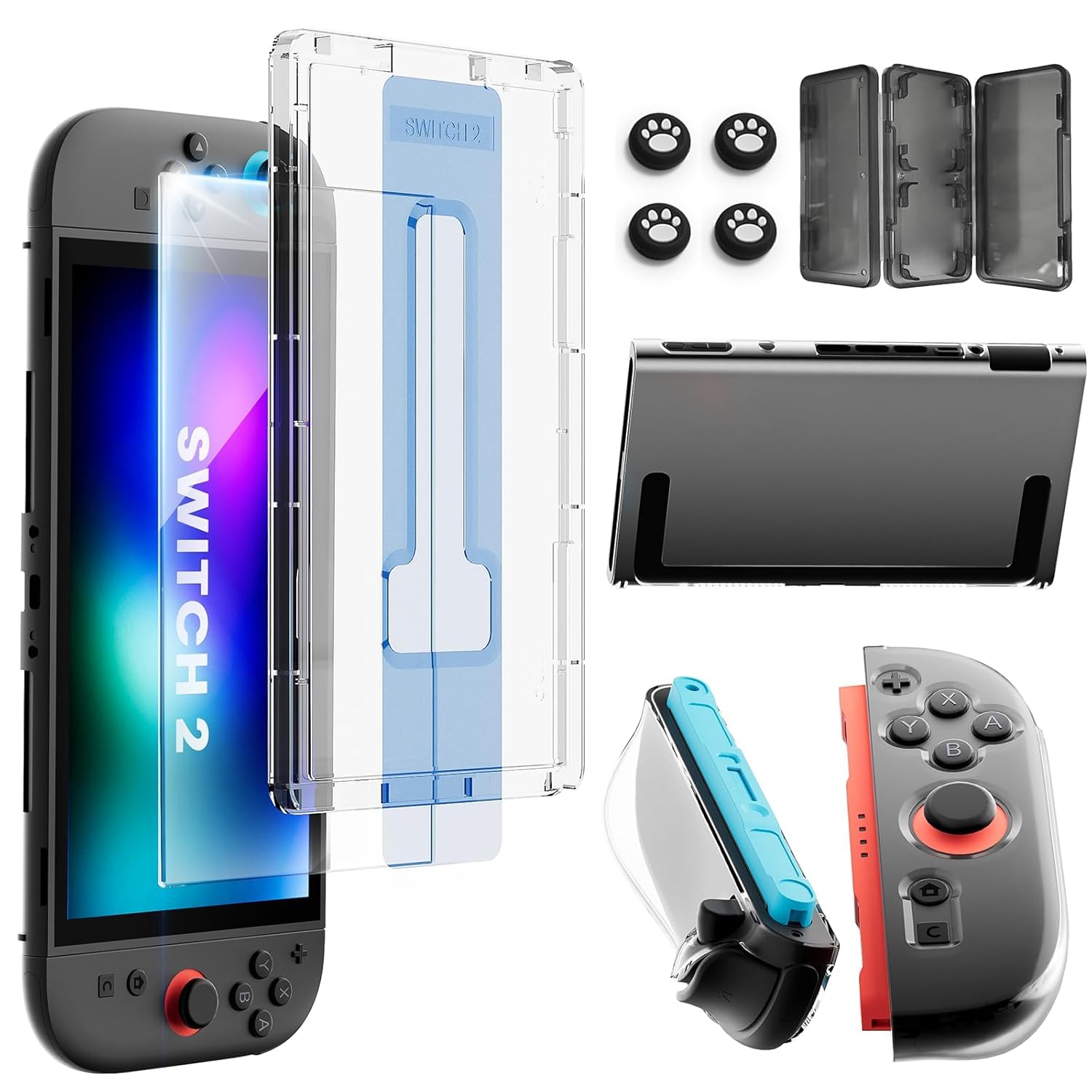 Switch 2 Screen Protector Accessories for Nintendo, 10-In-1 Bundle BINBOK VR
