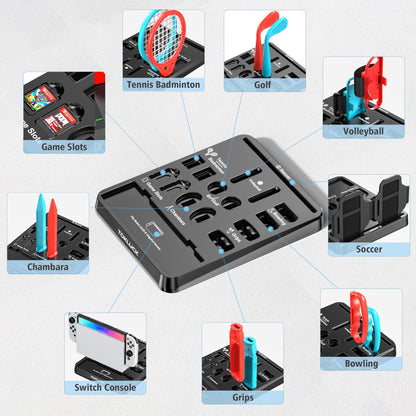 Switch Sports Accessories Kit with Storage Station - Compatible with Switch/OLED Tokluck