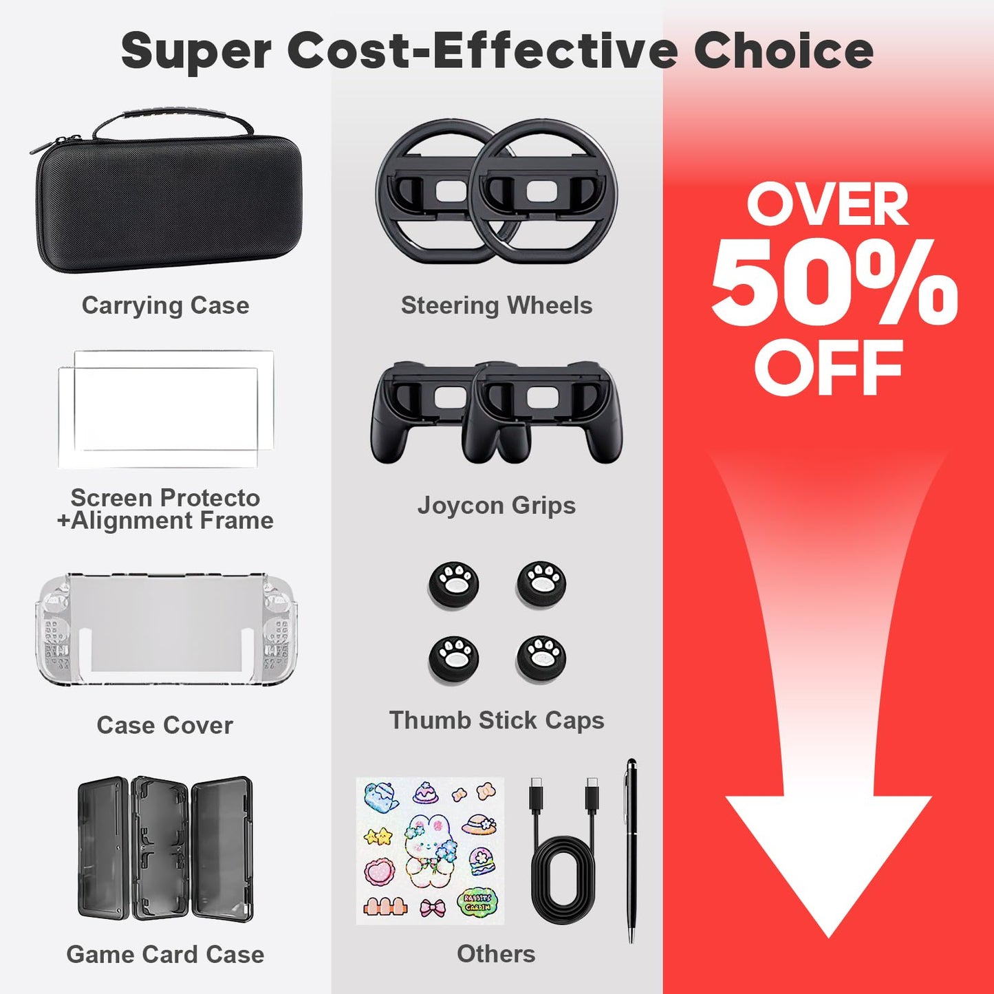TPGSING Nintendo Switch 2 Accessories Bundle, 18 in 1 Kit for Switch 2 TPGSING